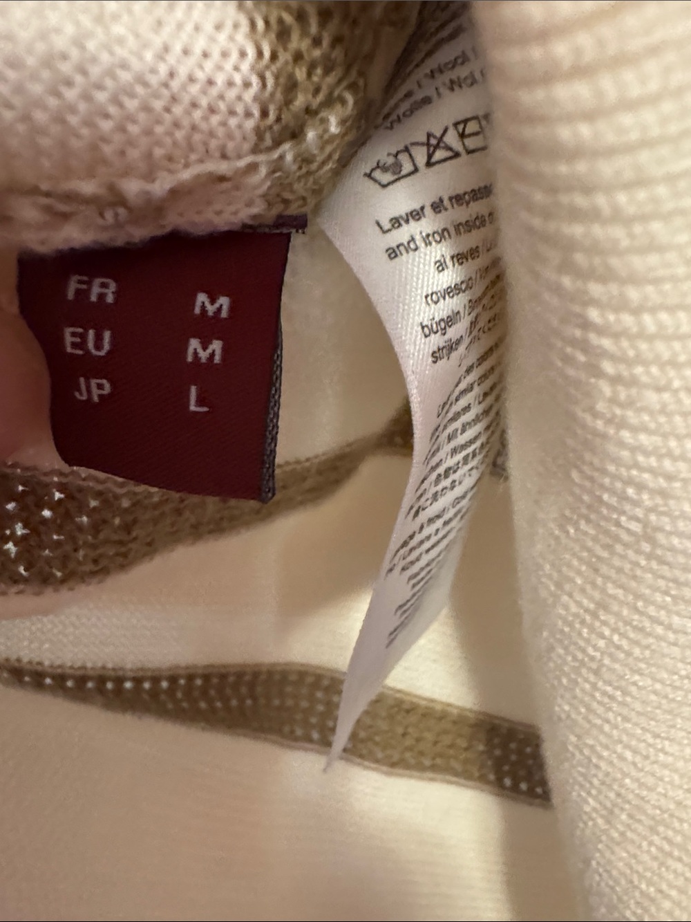 Comptoir Des Cotonniers Cream and Brown Striped Crewneck Sweater - Picture 3 of 5